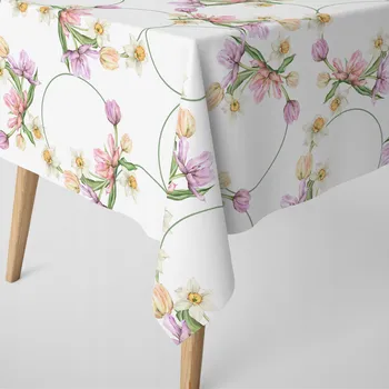 ubrus VELIKONOČNÍ UBRUS NA STŮL TULIPÁNY NARCIS 110 cm x 160 cm