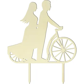 Svatební dekorace Svatební zápich nevěsta s ženichem na koloběžce