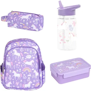 Velký balíček A Little Lovely Company - Výbava do školky - jednorožci a duha