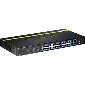 Switch TRENDnet Ethernet přepínač 1Gb, 24 portů (4x sdílený SFP), spravovatelný L2 (TL2-G244) - 21.22.1039