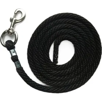 Jezdectví Vodítko KENTAUR pletené s niklovou karabinou, černá
