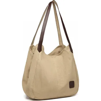 Dámská taška na rameno canvas Kono Saviora - khaki (béžová) - velikost L EB2040L-KI