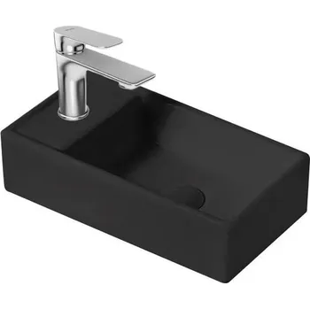 Umyvadlo kielle Arkas I Umývátko 42x23 cm, bez přepadu, L, matná černá 30611404L