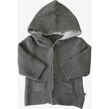 Dětská deka kitikate PLETENÝ SVETR S KAPUCÍ ŠEDÁ_S53388 Velikost: 18 - 24 MĚSÍCŮ