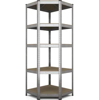 Dílenský regál Kovový regál ECONOMY rohový 180x90x40 5 police - pozinkovaný