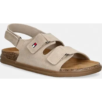 Dívčí sandály Dětské semišové sandály Tommy Hilfiger T3X2.34394.35.41 béžová 08X, EUR 39