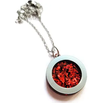 Náhrdelník RED PASSION Inside circle LIMITED náhrdelník červený třpytivý