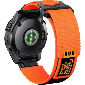 Řemínek na hodinky Runcool nylonový QuickFit řemínek pro Garmin 22mm - Oranžový IR-AWGW-0620