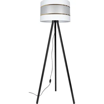 Lampička Stojací lampa CORAL 1xE27/60W/230V wenge/bílá/zlatá