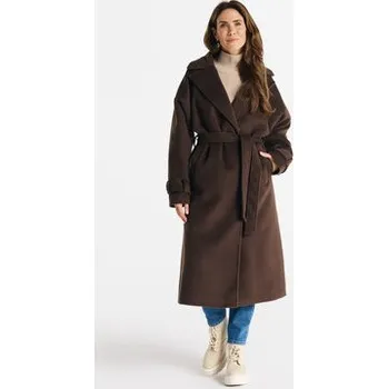 Dámský kabát Salme Vlněný kabát Luna Hnědá Regular Fit 42