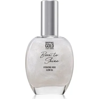 Tělový olej Dripping Gold Born To Shine třpytivý olej na tělo odstín Silver 55 ml