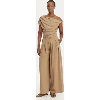 Dámské kalhoty Eleh Palazzo kalhoty SS260099 Béžová Wide Leg 42