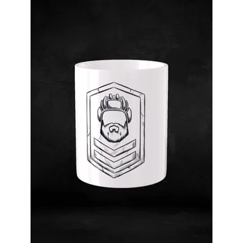 Sběratelský sportovní předmět Bílý hrnek ARMY RANK (merch Tankista) - bílá