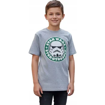 Chlapecké tričko Dětské tričko STAR WARS s licencí, bavlněné, šedé, T-Shirt 116 cm