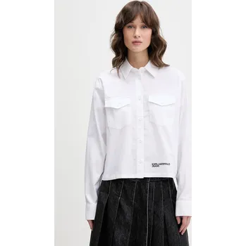 Karl Lagerfeld Jeans košile ženská bavlněná B2W11043 bílá 00X, vel. XL