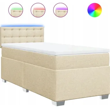 Postel Čalouněná jednolůžková postel VidaXL 80x200 cm, béžové odstíny