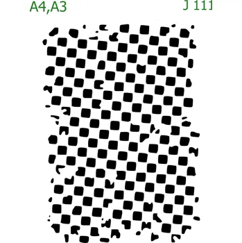 Plastová šablona pro malování - Strukturální vzory - Kostičkovaný vzor (J111) - A4 , Lepící fólie