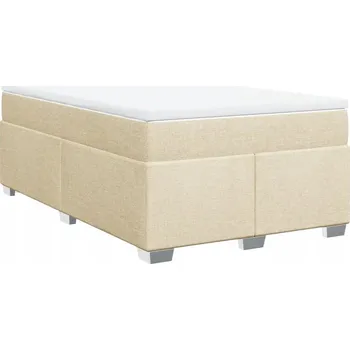 Postel Čalouněná jednolůžková postel VidaXL 120x200 cm, béžové odstíny