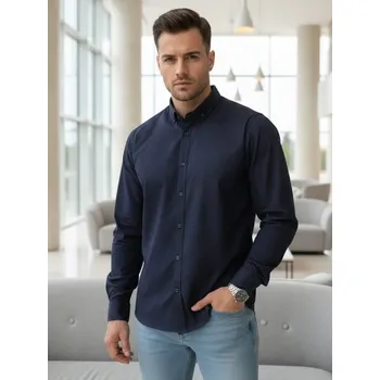 Pánská košile Dstreet Granátová pánská vzorovaná košile slim fit