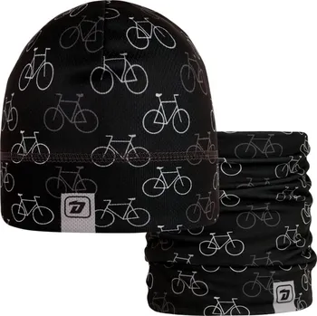 Čepice Dráče Set čepice a nákrčníku s motivem kola - černý Velikost: M 52 - 54