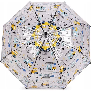Deštník Dětský automatický deštník průhledný s auty