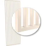 Lamelová dělící příčka na míru KRÉMOVÁ - lamely s úhlem 55s - Šířka 146,5 cm (zabaleno do 3 balíků)