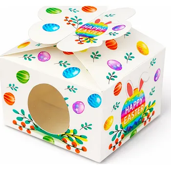 Krabička na výslužku Cake star Velikonoční krabička bílá 10x10x7,5cm