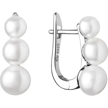 Náušnice Gaura Pearls Stříbrné náušnice se třemi sladkovodními perlami, stříbro 925/1000 SK20221EL Bílá