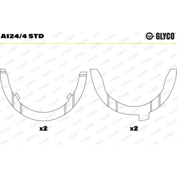 Kliková hřídel Distanční kotouč, kliková hřídel GLYCO A124/4 STD