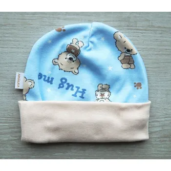 Kojenecká čepice AMÁLKA Bavlněná čepička s medvídky Velikost: 62-68