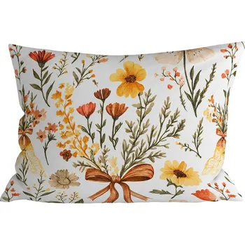 Povlak na polštářek Povlak na polštář z mikrovlákna FLORAL RIBBON 70x90 cm, krémový