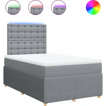 Postel Čalouněná jednolůžková postel VidaXL 120x190 cm, odstíny šedé