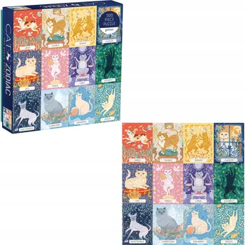 Puzzle Puzzle Galison - Kočičí Zvěrokruh (500 dílků)