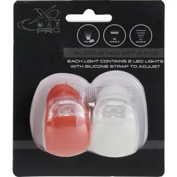 Cyklosvítilna SADA SILIKONOVÝCH LED SVĚTEL NA KOLO PŘEDNÍ A ZADNÍ XQMAX PRO