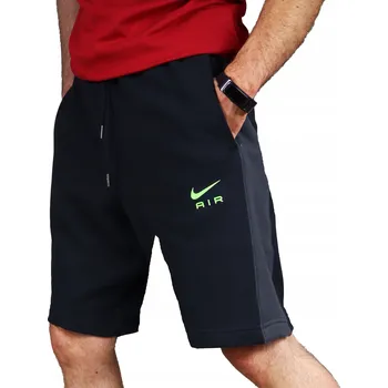 Pánské kraťasy Kraťasy teplákové Nike bavlněné, černé, před kolena, velikost M