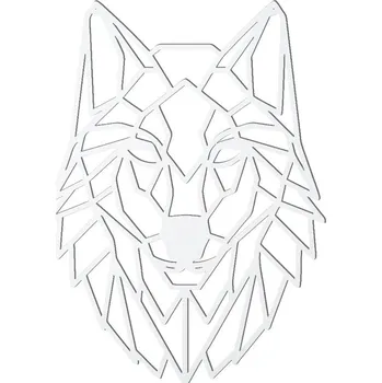 Dřevěný vlk Barva: bílá, velikost: 30 cm