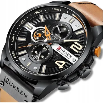 Hodinky Curren Pánské hodinky Quartz chronograf datumovka kůže