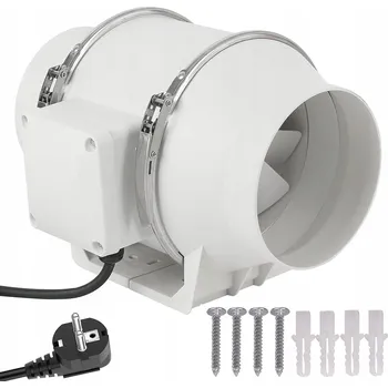 Domácí ventilátor Ventilátor Wyciągowy kanałowy, výkonný 100mm, 45W, 2600 ot/min, 150 m³/h, tichý