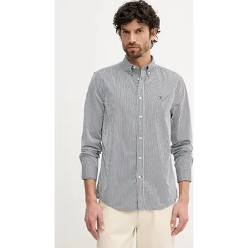 Pánská košile Bavlněná košile Tommy Hilfiger MW0MW41403 černá 99X, vel. XL