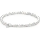 Gaura Pearls Perlový náramek Agnes - pravé perly, stříbro 925/1000 254-107B 17 cm Bílá