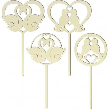 Svatební dekorace Svatební zápichy 4ks