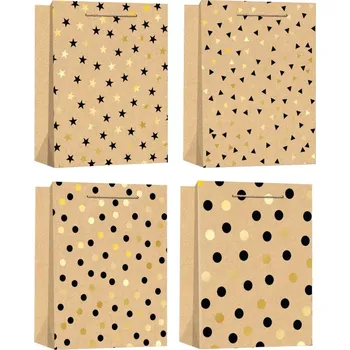 Volný čas Dárková taška kraft se zlatými detaily