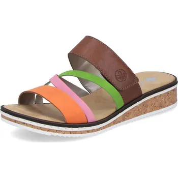 Dámské pantofle Dámské nazouváky RIEKER V3652-96 hnědá S6 37