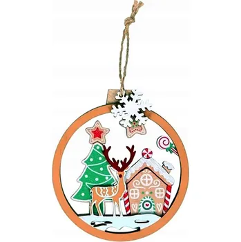 Vánoční dekorace Dřevěné vánoční vánoční koule Home Accents
