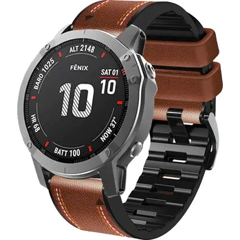 Řemínek na hodinky Kožený SPORTy QuickFit řemínek pro Garmin 22mm - Světle hnědý IR-AWGW-0565