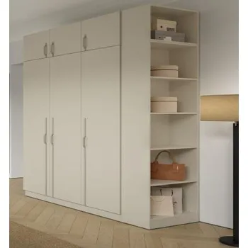 Předsíňová stěna Předsíňová sestava B2, kolekce BRAGA- kašmír, kovové úchyty, 180 x 210 cm