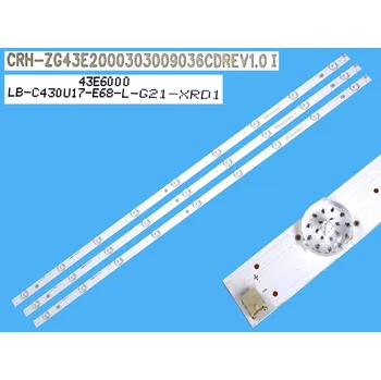 LED páska LED podsvit 838mm sada ChangHong celkem 3 pásky / DLED Backlight 838mm - 9 D-LED, CRH-ZG43E2000303009036CDREV1.0I / LB-C430U17-E68-L-G21-XRD1 / 43E6000
