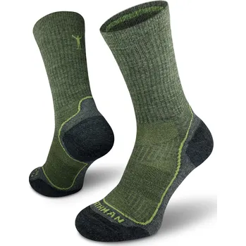 Northman Trek Silver Merino Light Velikost: 45-47 Zelené Antibakteriální Turistické Merino Ponožky
