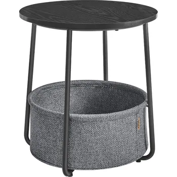 Nábytek Vasagle Odkládací stolek kulatý 45 × 50 cm, černý