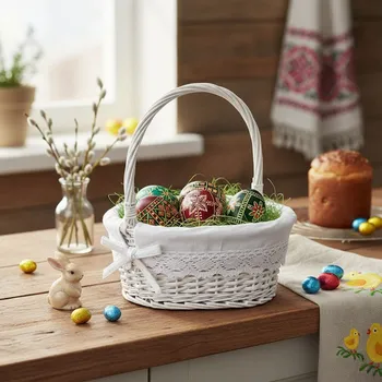 Nákupní košík Velikonoční proutěný košík 26 cm